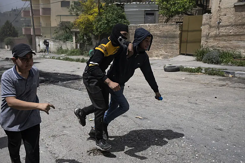 Palestinians Protest Over Closures As Settlers March In West Bank