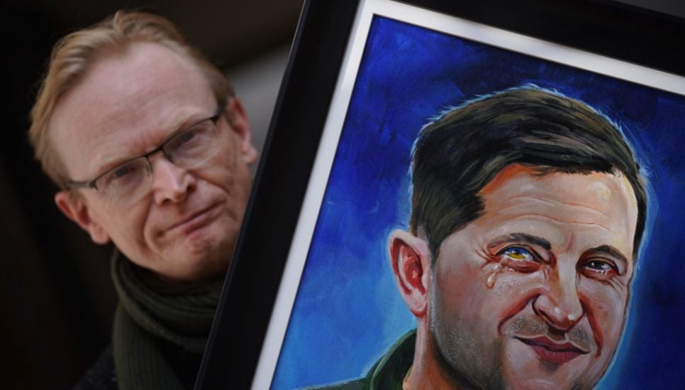Painting Of Volodymyr Zelenskiy Raises €5,000 For Irish Red Cross