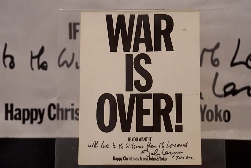 ‘War Is Over’ Card Sent From John Lennon To Harold Wilson Goes On Display