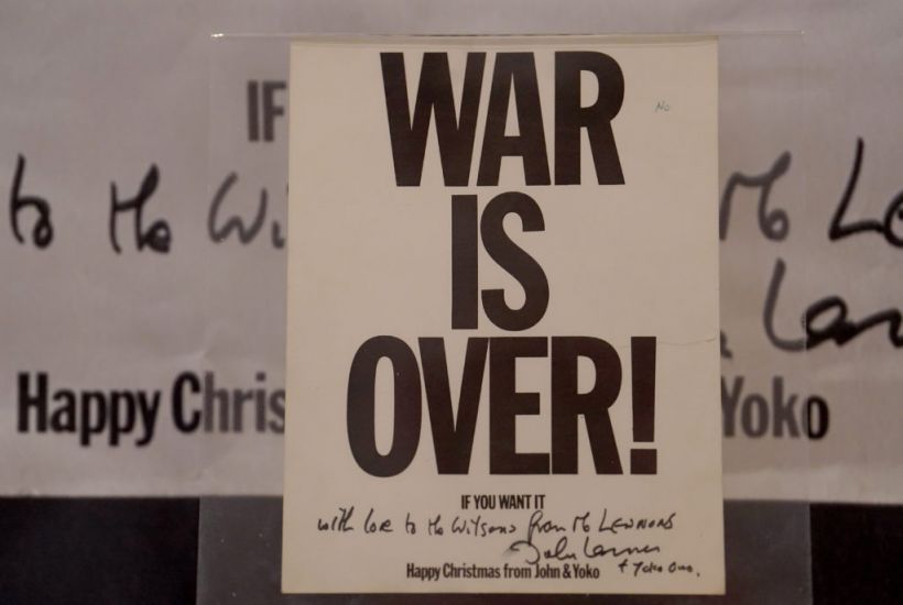 ‘War Is Over’ Card Sent From John Lennon To Harold Wilson Goes On Display