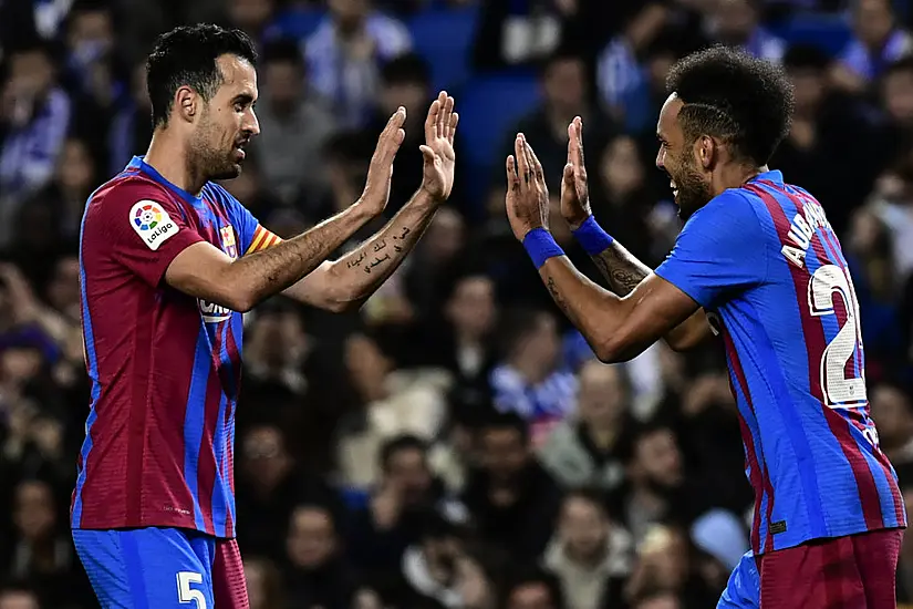 Pierre-Emerick Aubameyang Sends Barcelona Into Second In Laliga Table