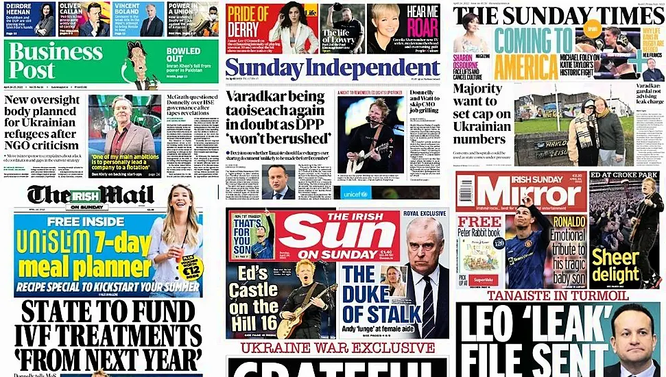 What The Papers Say: Sunday's Front Pages