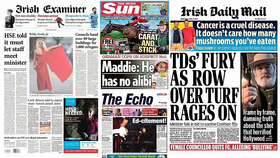 What The Papers Say: Wednesday's Front Pages