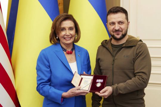 Nancy Pelosi Meets Ukrainian President In Kyiv
