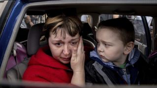 Civilians Head For Safety After Being Rescued From Mariupol Steel Mill