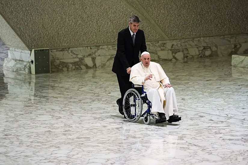 Pope Francis Pictured In A Wheelchair As Knee Pain Continues To Limit Mobility