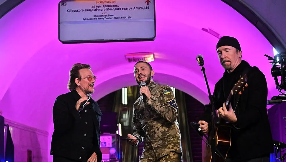 Bono And The Edge Perform In Kyiv Bomb Shelter In Show Of Support For Ukraine