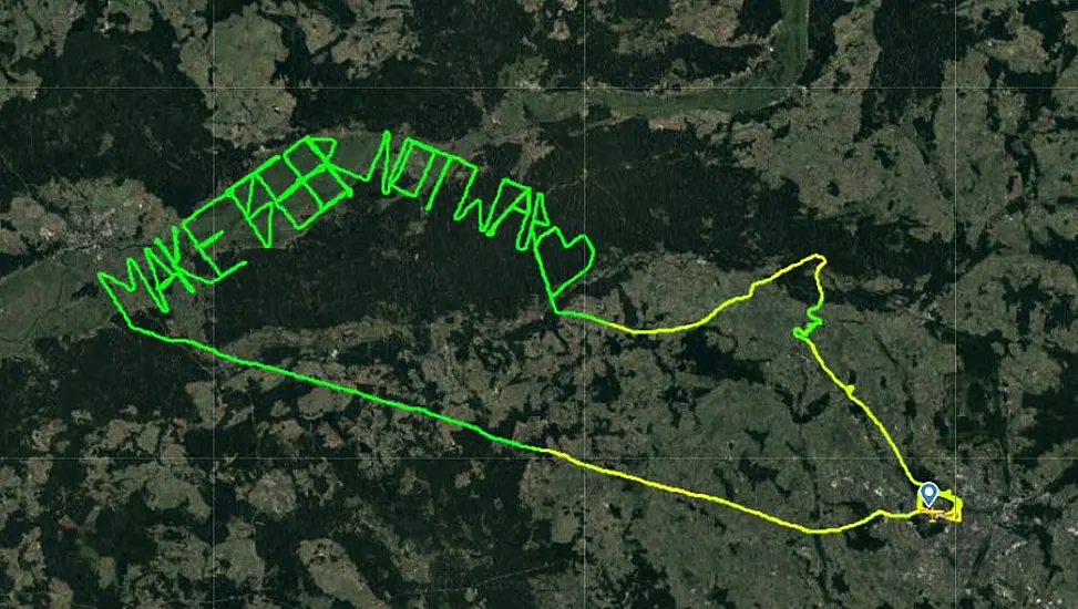 Plane Draws ‘Make Beer Not War’ With Flight Path In Skies Over Poland