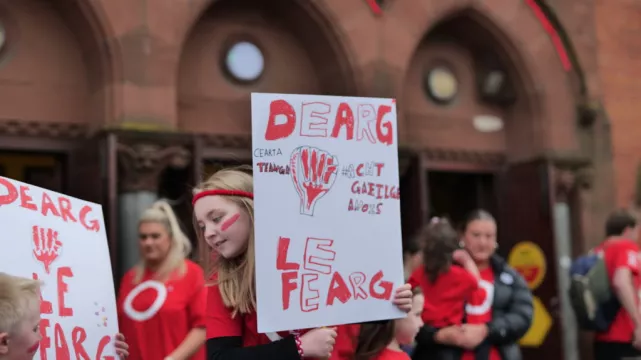Thousands Of Protesters March Through Belfast Calling For Irish Language Rights
