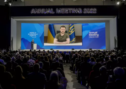 Volodymyr Zelenskiy Calls For More Sanctions On Russia During Speech In Davos
