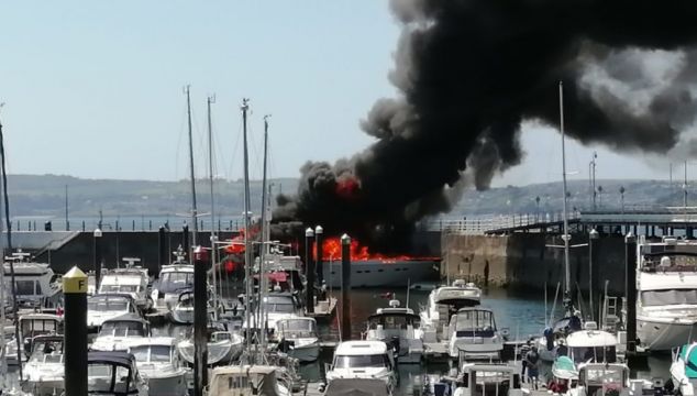 Superyacht Carrying 8,000 Litres Of Fuel Sinks After Going Up In Flames In Devon