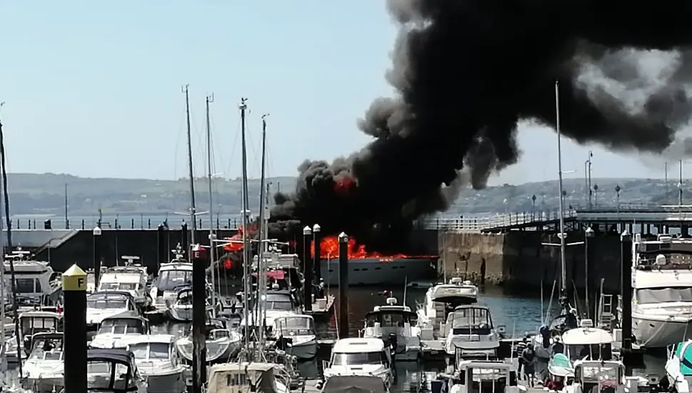 Superyacht Carrying 8,000 Litres Of Fuel Sinks After Going Up In Flames In Devon