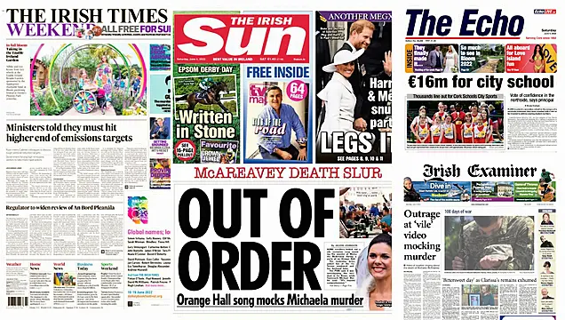 What The Papers Say: Saturday's Front Pages