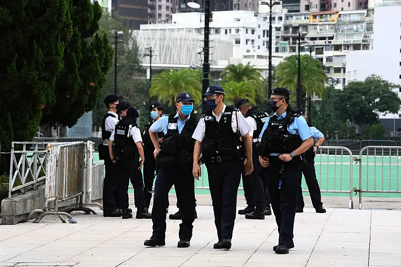 Police Patrol Hong Kong Park After Ban On Tiananmen Square Commemoration