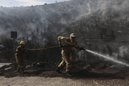 Greek Firefighters Battle Wildfires Near Athens For Second Day