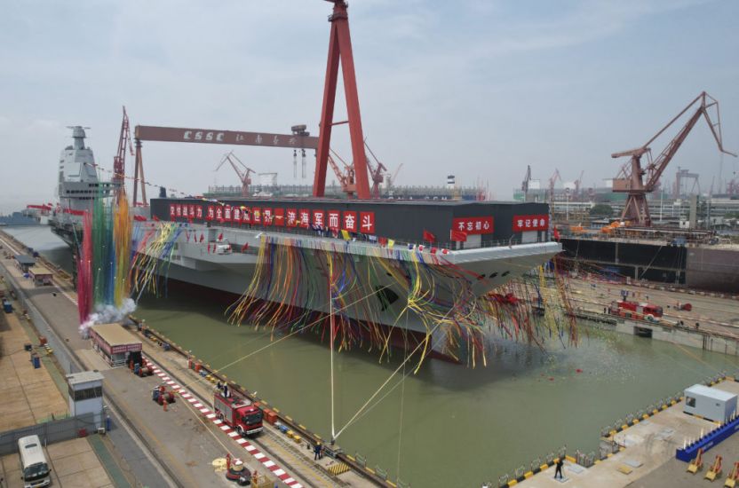 China Launches First Aircraft Carrier To Be Designed And Built In The Country