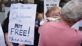 Childcare Providers Protest In Dublin Over Funding