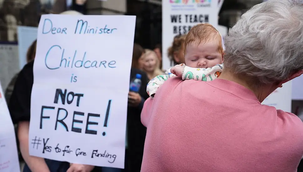 Childcare Providers Protest In Dublin Over Funding