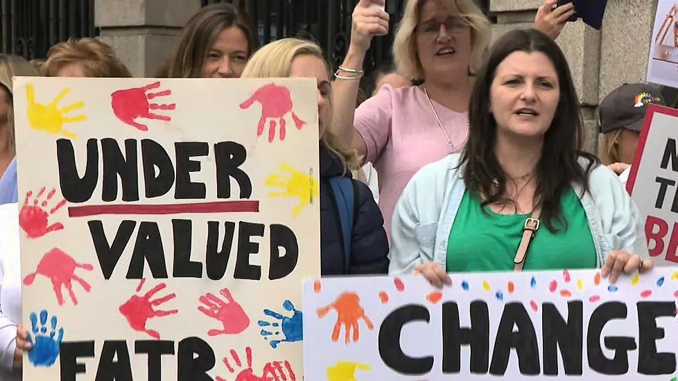 Video: Childcare Providers Protest Over Funding; Harry Styles Fans Queue For Aviva Gig