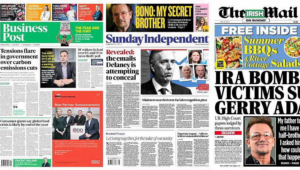 What The Papers Say: Sunday's Front Pages