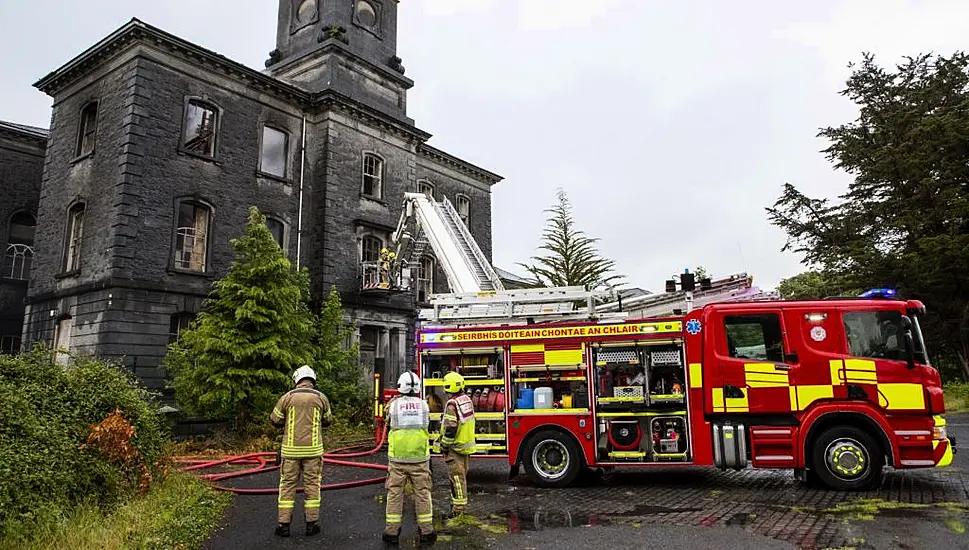 Firefighters Tackle Blaze At Former Ennis Psychiatric Hospital