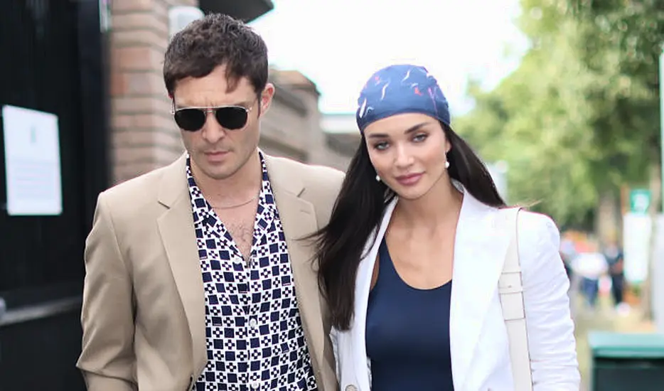 Actors Ed Westwick And Amy Jackson Arrive Together At Wimbledon