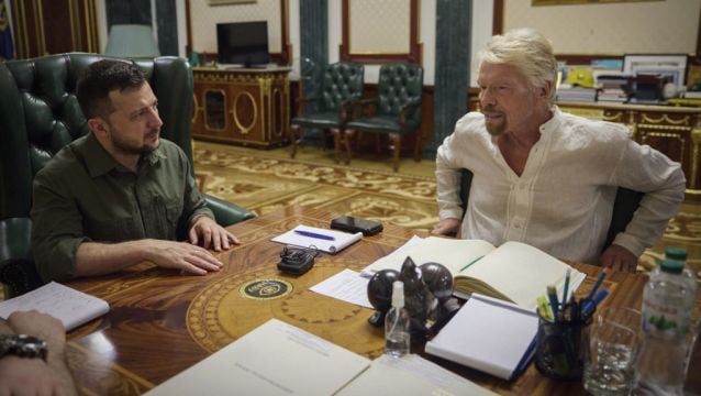 Volodymyr Zelenskiy Meets Richard Branson In Kyiv