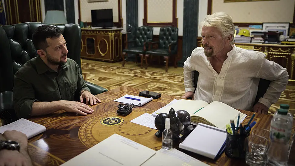 Volodymyr Zelenskiy Meets Richard Branson In Kyiv