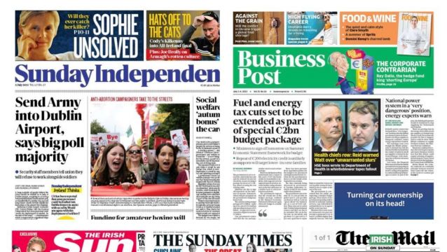 What The Papers Say: Sunday's Front Pages