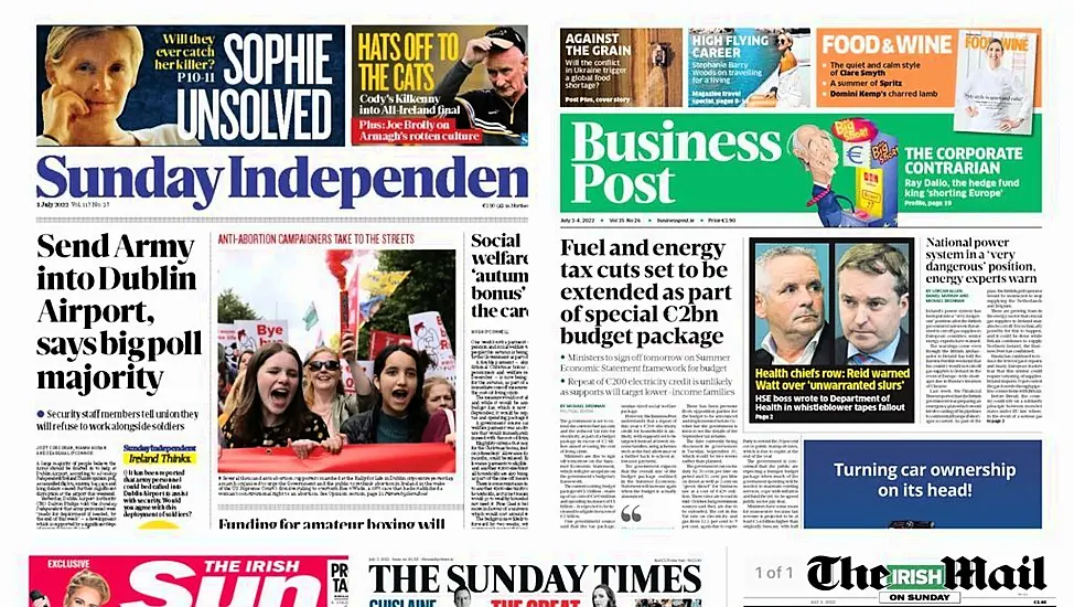 What The Papers Say: Sunday's Front Pages