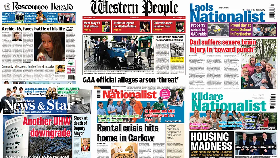 What The Regional Papers Say: Gaa Official Faces Arson Threat And Rental Crisis Woes