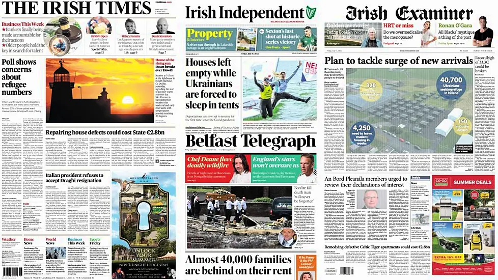 What The Papers Say: Friday's Front Pages