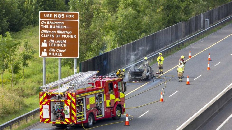 Passengers Get Lucky Escape After Car Burst Into Flames On Clare Motorway