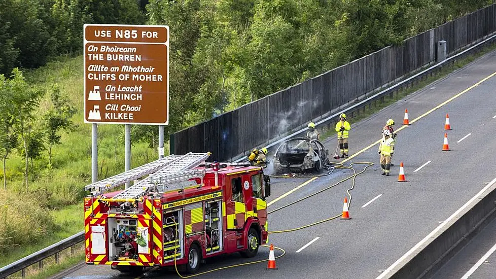 Passengers Get Lucky Escape After Car Burst Into Flames On Clare Motorway