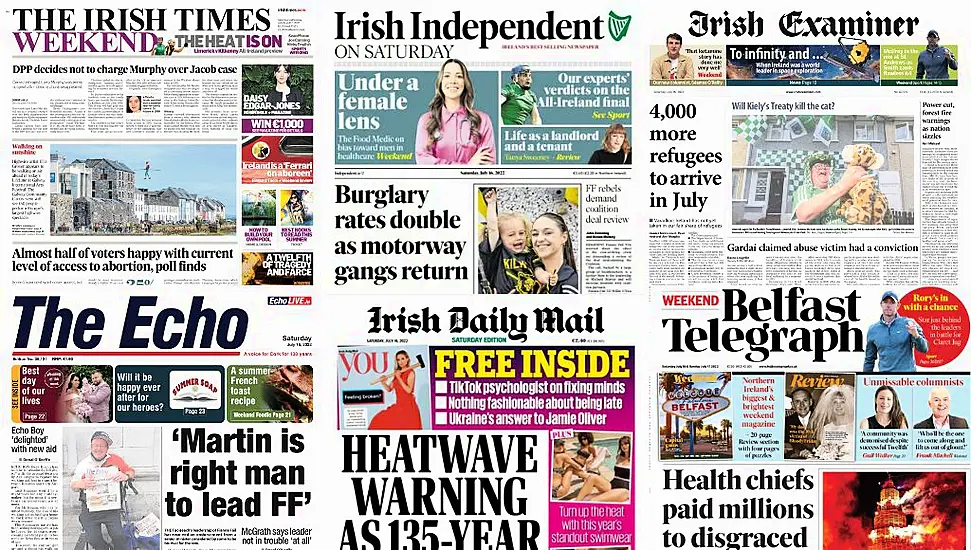 What The Papers Say: Saturday's Front Pages