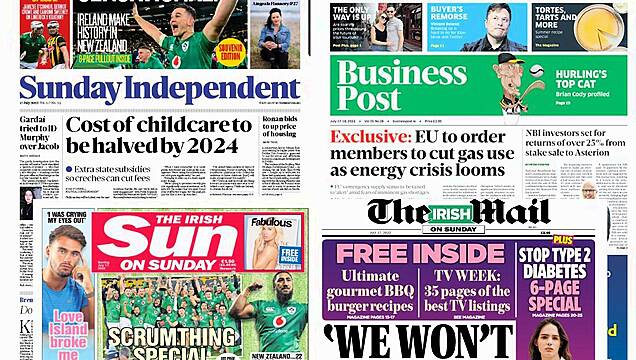 What The Papers Say: Sunday's Front Pages
