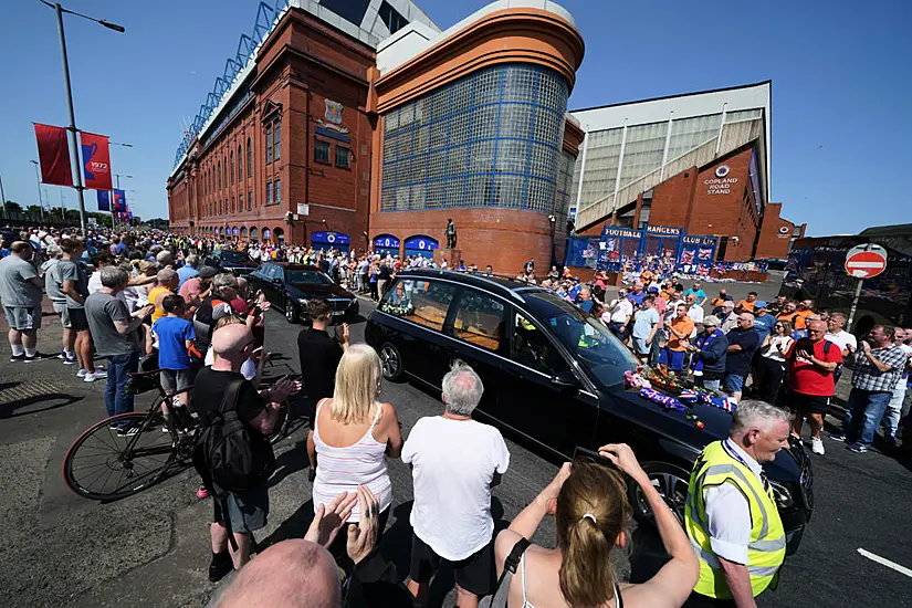 Rangers Players And Fans Pay Respects To Andy Goram At His Funeral