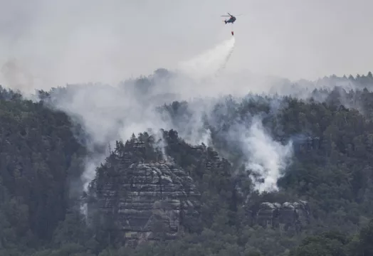 Wildfire On German-Czech Border Threatens Tourist Area