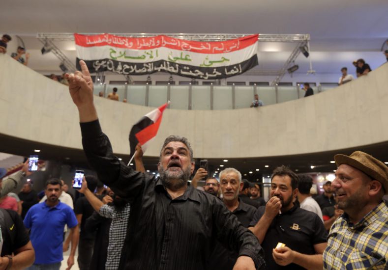 Iraqi Protesters Camp Out In Parliament For Second Day