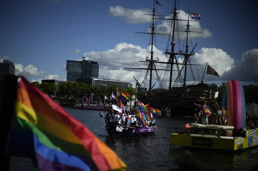 Huge Crowds Watch Amsterdam Pride’s Canal Parade Celebration