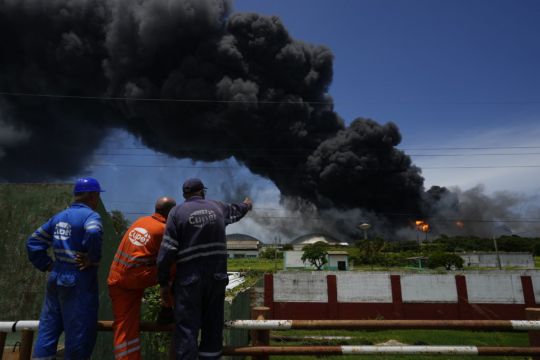 Firefighters Battle Big Blaze At Cuba Tank Farm For Second Day