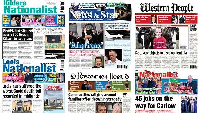 What The Regional Papers Say: Naas Pilot Arrested Over Cocaine Seizure, Covid Deaths In The Midlands