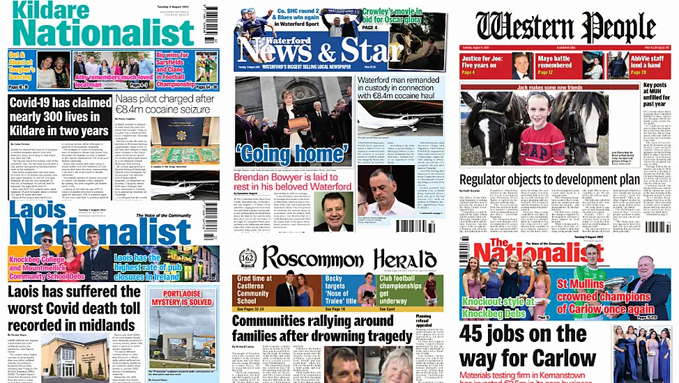 What The Regional Papers Say: Naas Pilot Arrested Over Cocaine Seizure, Covid Deaths In The Midlands