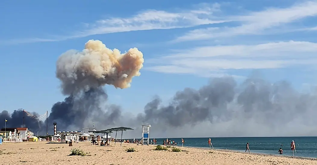 Large Explosions Rock Russian Air Base In Crimea