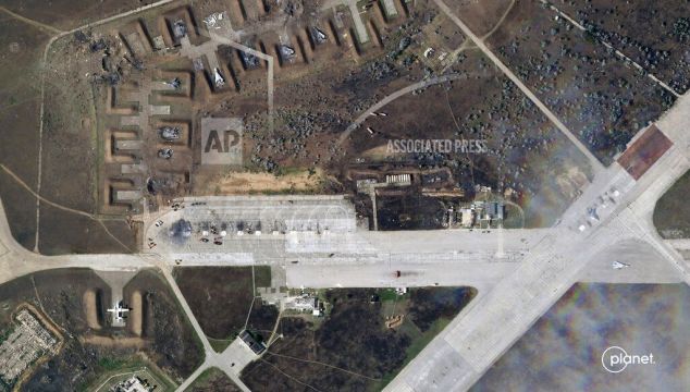 Satellite Images Show Crimea Airbase Damaged After Apparent Ukrainian Attack