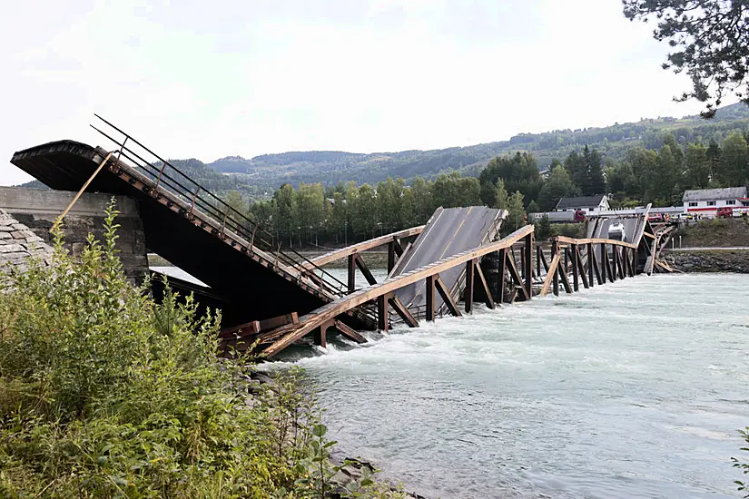 Drivers Rescued As Bridge In Norway Collapses