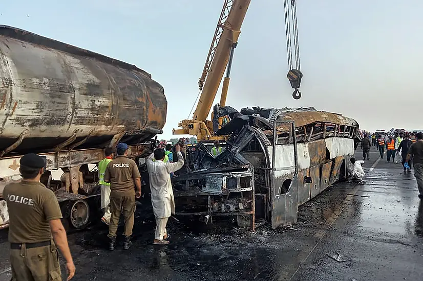 20 Dead As Bus Rams Into Oil Tanker In Pakistan