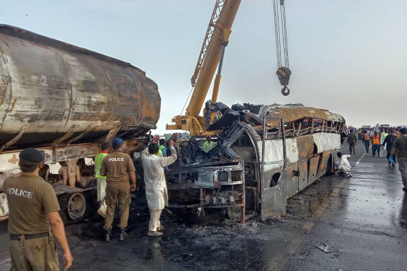 20 Dead As Bus Rams Into Oil Tanker In Pakistan