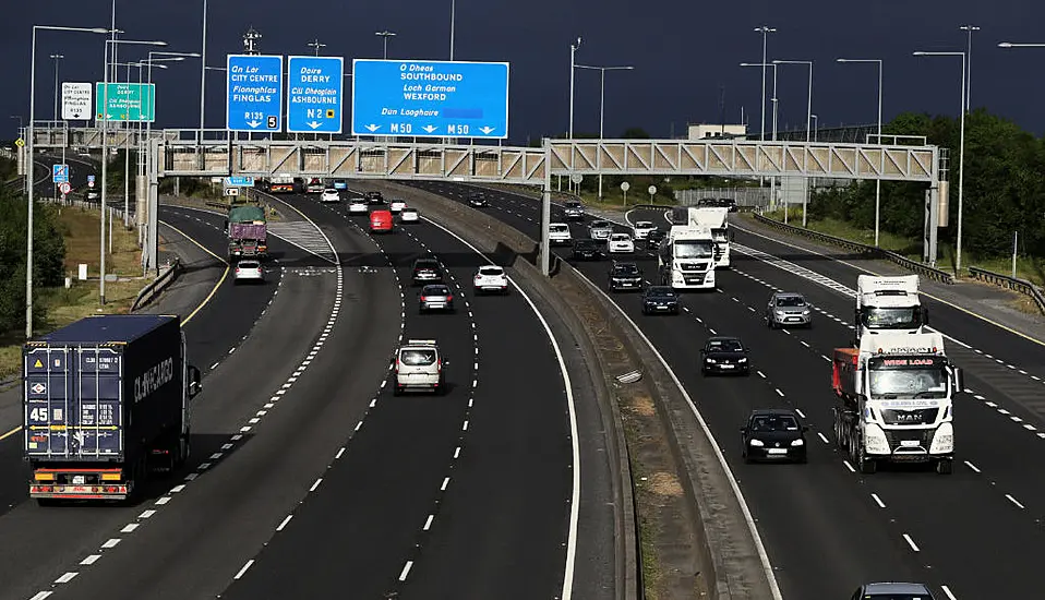 Emergency Services Attend Crash Scene On M50