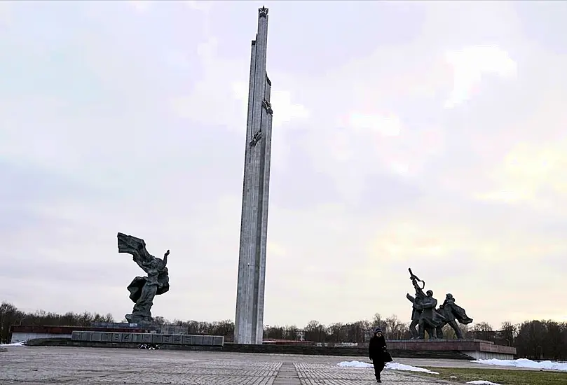 Soviet-Era Monument’s Obelisk Comes Down In Latvia